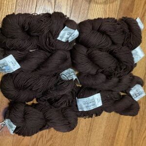 8 Skeins MERINO SILK by Cascade Yarns,. made in Peru. Color chocolate.